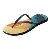Abstracte Sunset Waves Art Teenslippers (Schuin)