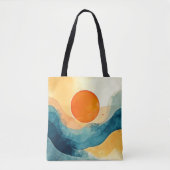 Abstracte Sunset Waves Art Tote Bag (Voorkant)