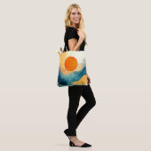 Abstracte Sunset Waves Art Tote Bag (Op model)