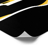 Abstracte Sunsrise Whale Fin Zee Geel & Zwart Poster (Hoek)