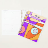 Abstracte surfen oranje paars planner (Display)