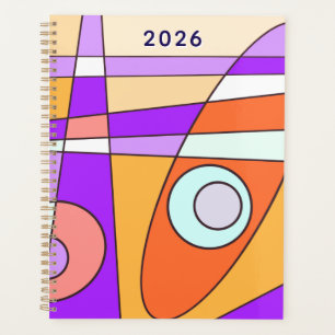 Abstracte surfen oranje paars planner
