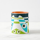 Abstracte Surfende olijfblauwe Blauwgroen plant Mok (Midden)