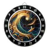 Abstracte Surfer Strand Energie Kunst Dartbord (Voorkant)