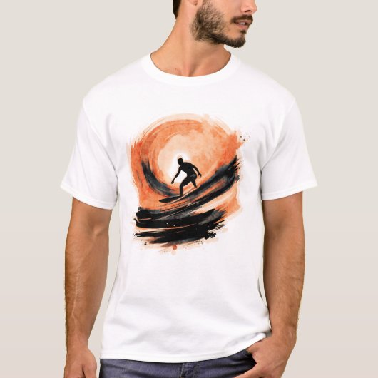 Abstracte surfer t-shirt (Voorkant)