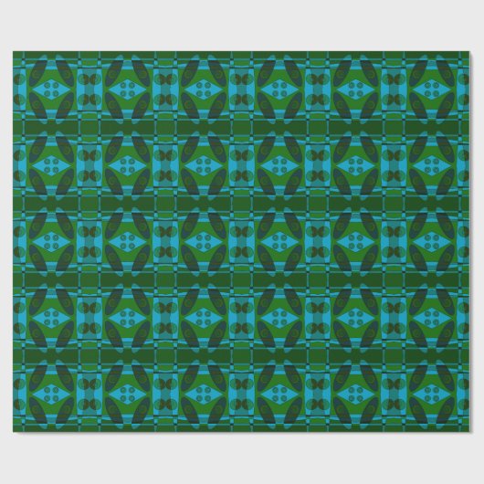 Abstracte Surfing Turquoise Green Shade Cadeaupapier (Vlak)