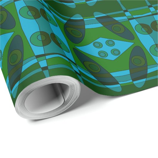 Abstracte Surfing Turquoise Green Shade Cadeaupapier (Rol Hoek)