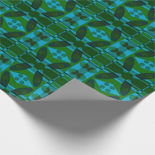 Abstracte Surfing Turquoise Green Shade Cadeaupapier (Hoek)