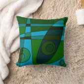 Abstracte Surfing Turquoise Green Shade Kussen (Deken)