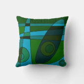 Abstracte Surfing Turquoise Green Shade Kussen (Achterkant)
