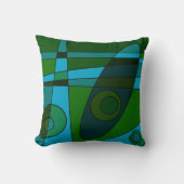 Abstracte Surfing Turquoise Green Shade Kussen (Voorkant)