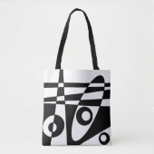 Abstracte surfwittest zwart tote bag (Voorkant)