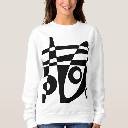 Abstracte surfwittest zwart trui (Voorkant)