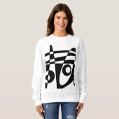 Abstracte surfwittest zwart trui (Voorkant volledig)