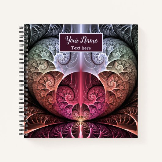 Abstracte Surreal Fantasy Fractal Name Notitieboek (Voorkant)