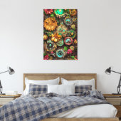 Abstracte Surreal Gears Flowers Steampunk Art Canvas Afdruk (Insitu (Slaapkamer))