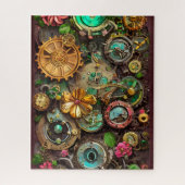 Abstracte Surreal Gears Flowers Steampunk Art Legpuzzel (Verticaal)