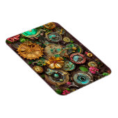 Abstracte Surreal Gears Flowers Steampunk Art Magneet (Rechterzijde)
