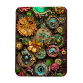 Abstracte Surreal Gears Flowers Steampunk Art Magneet (Verticaal)