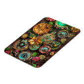 Abstracte Surreal Gears Flowers Steampunk Art Magneet (Linkerzijde)