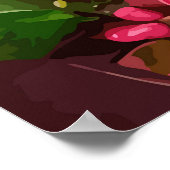 Abstracte Surreal Gears Flowers Steampunk Art Poster (Hoek)