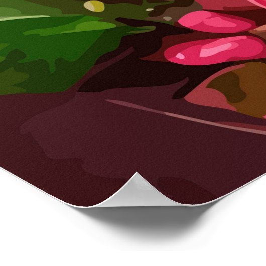 Abstracte Surreal Gears Flowers Steampunk Art Poster (Hoek)