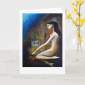 Abstracte/surrealistisch figuratief wenskaart kaart (Gele Bloem)