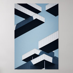 Abstracte surrealistische architectuur poster