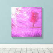 abstracte surrealistische natuur paarse heldere la canvas afdruk (Insitu (Houten vloer))