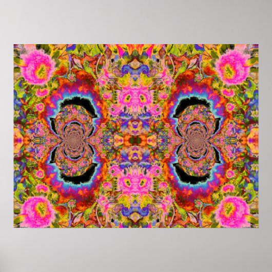 Abstracte surrealistische zonnebloem mandala, grap poster (Voorkant)