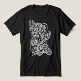 Abstracte surrealistische zwart-wit moderne kunst Tri-Blend shirt