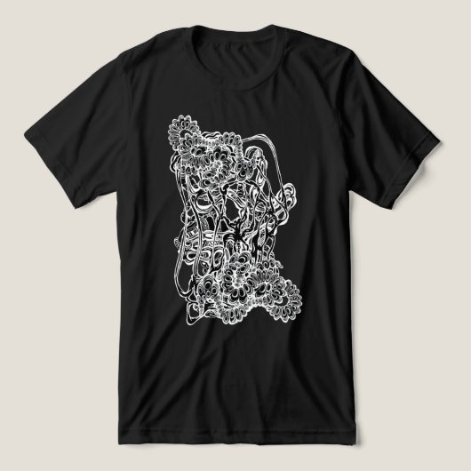 Abstracte surrealistische zwart-wit moderne kunst Tri-Blend shirt (Design voorkant)
