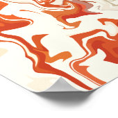 Abstracte Swirl Art met Sinaasappel & Cream Tones Poster (Hoek)
