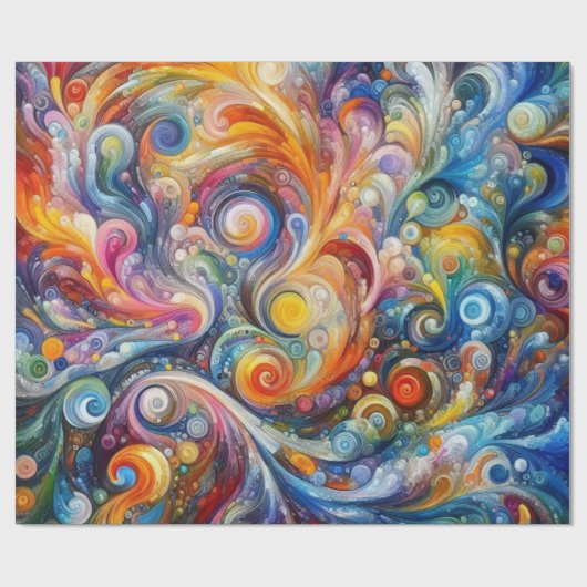Abstracte Swirl Color Art Cadeaupapier (Vlak)