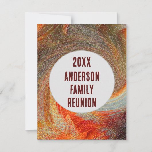 Abstracte Swirl Groovy Family Reunion Uitnodiging (Voorkant)