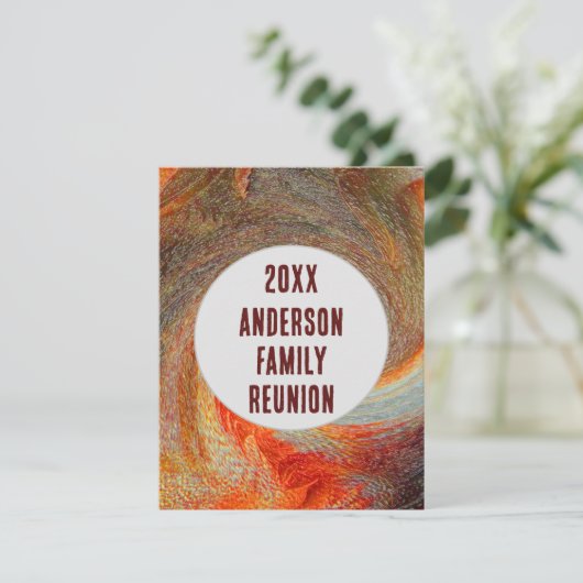 Abstracte Swirl Groovy Family Reunion Uitnodiging (Staand voorkant)