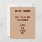 Abstracte Swirl Groovy Family Reunion Uitnodiging (Achterkant)