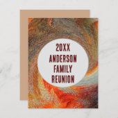 Abstracte Swirl Groovy Family Reunion Uitnodiging (Voorkant / Achterkant)