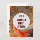 Abstracte Swirl Groovy Family Reunion Uitnodiging (Voorkant / Achterkant)