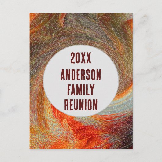 Abstracte Swirl Groovy Family Reunion Uitnodiging (Voorkant)