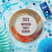 Abstracte Swirl Groovy jaarlijkse familiereünie Papieren Bordje (Feest)