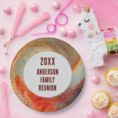 Abstracte Swirl Groovy jaarlijkse familiereünie Papieren Bordje (Feest)