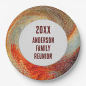 Abstracte Swirl Groovy jaarlijkse familiereünie Papieren Bordje (Voorkant)