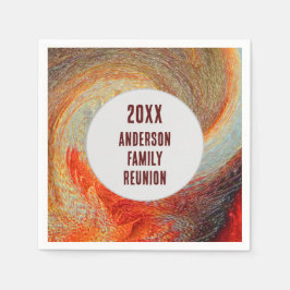 Abstracte Swirl Groovy jaarlijkse familiereünie Servet