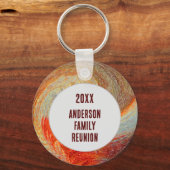 Abstracte Swirl Groovy jaarlijkse familiereünie Sleutelhanger (Voorkant)