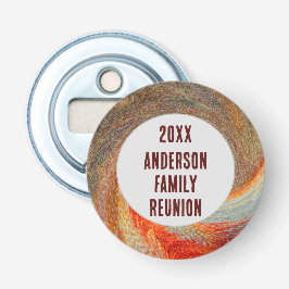 Abstracte Swirl Groovy jaarlijkse picknick familie Button Flesopener
