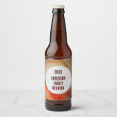 Abstracte Swirl Groovy Vibrant Family Reunion Bier Etiket (Voorkant)