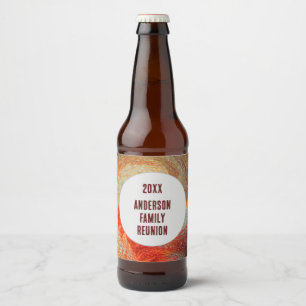 Abstracte Swirl Groovy Vibrant Family Reunion Bier Etiket