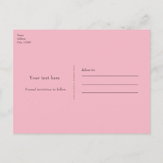 Abstracte Swirl Roze Zwart & Goud Save the Date Aankondigingskaart (Achterkant)