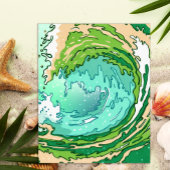 Abstracte Swirl Turquoise Green Ocean Wave Art Poster